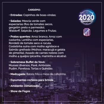 Réveillon 2020: convites disponíveis