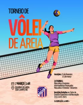 Cronograma Torneio de Vôlei de Areia | 07 de março 2026