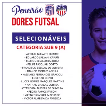 Peneirão Dores Futsal: Confira os atletas selecionáveis