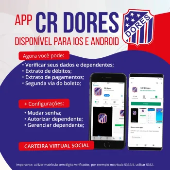 Aplicativo CR Dores disponível para download