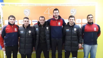 Matias de Paula (Coord. Futsal–Dores), Lavosier Martins (Supervisor ACBF), Marquinhos Xavier (Técnico ACBF), Wilson Pires (Prof. Futsal-Dores), Edgar Baldasso (Auxiliar técnico ACBF) e César Felin (Prof. futsal-Dores)