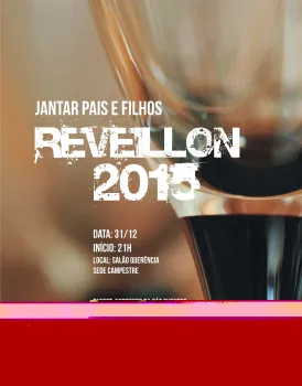 Banner de divulgação Jantar Pais e Filhos de Reveillon