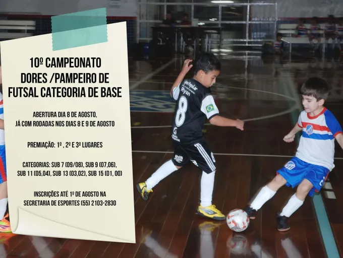 10º Campeonato Dores/ Pampeiro de futsal categorias de base 2015