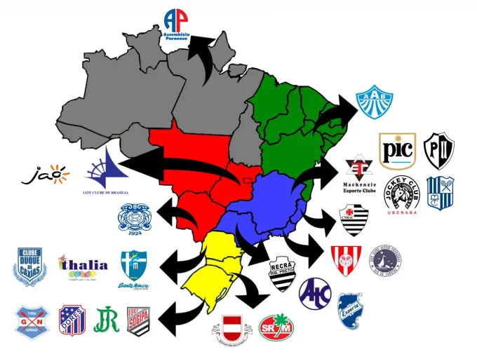 os 25 Clubes de todo o país que fazem parte do convênio da Fenaclubes (Federação Nacional dos Clubes).